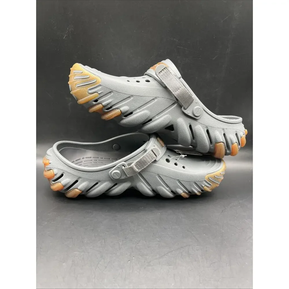 Crocs Echo Gum Ro Clogs Slay Gray With Brown Sz M9 W11